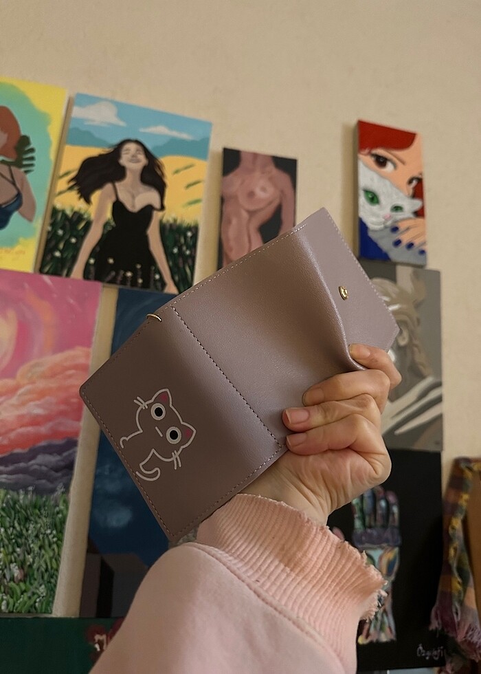 Kedili mor cüzdan - Görsel 4