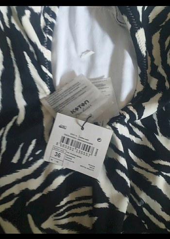 Zebra Desenli Drapeli Kadın Mayo - Görsel 3