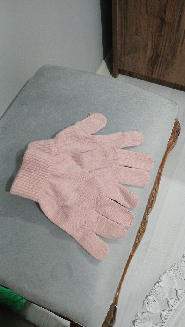 Pembe Triko Kadın Eldiveni - Görsel 2