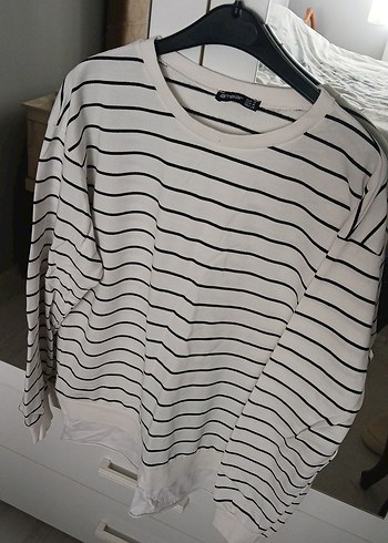 Çizgili Hamile Uzun Kollu Tişört - Görsel 2