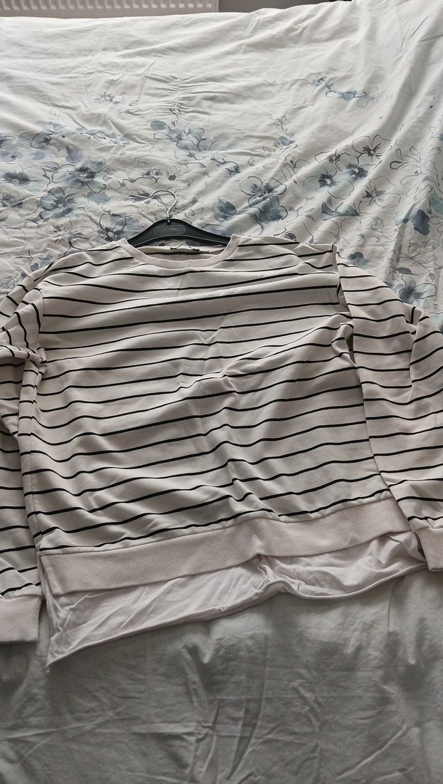 Çizgili Hamile Uzun Kollu Tişört - Görsel 3