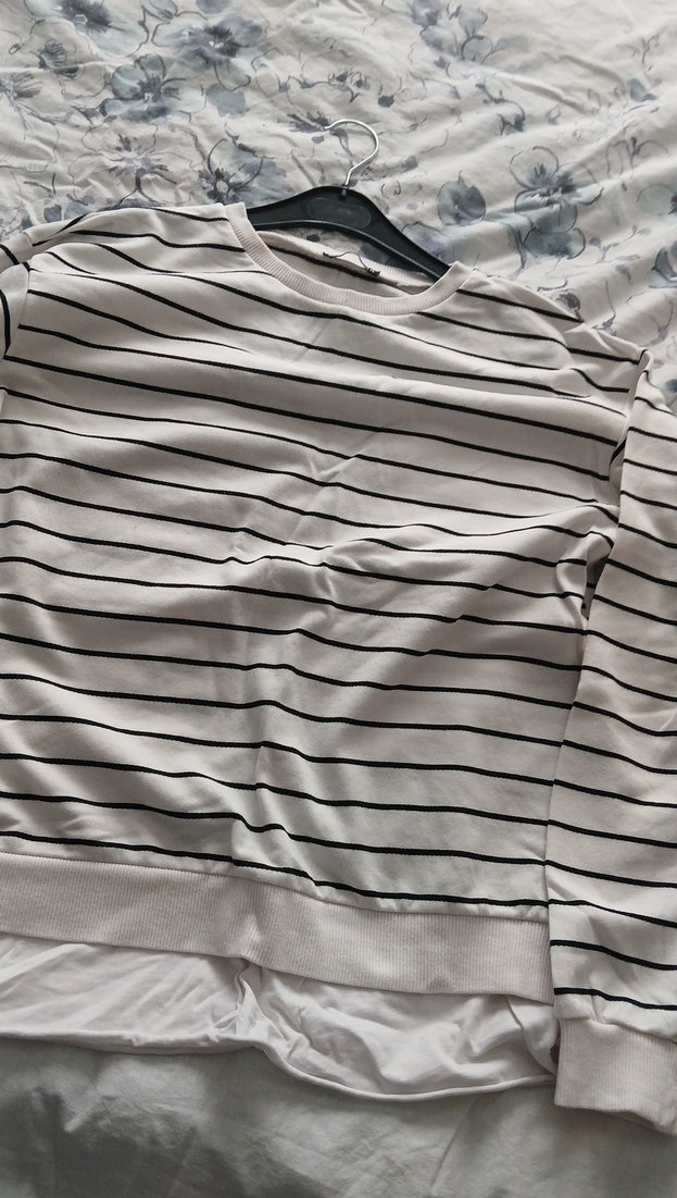 Çizgili Hamile Uzun Kollu Tişört - Görsel 4