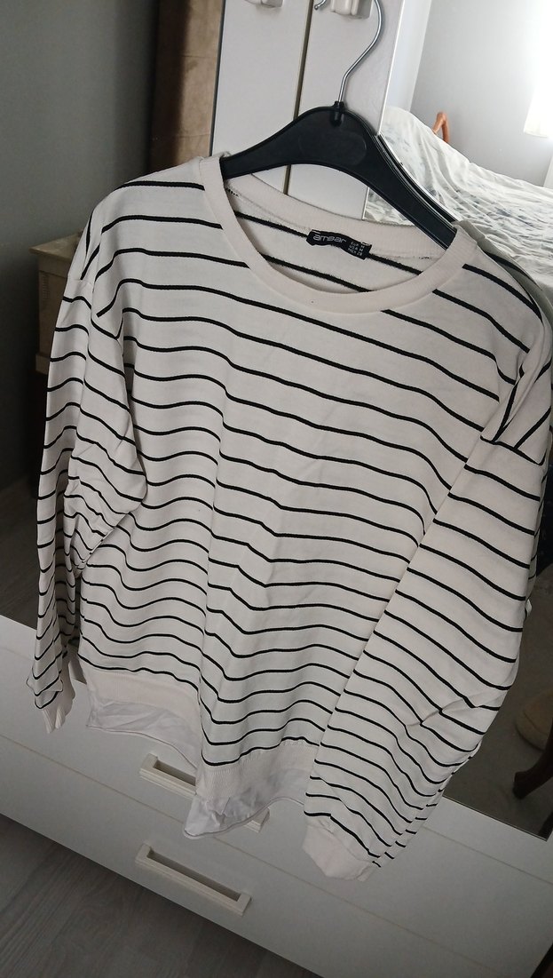 Çizgili Hamile Uzun Kollu Tişört - Görsel 2