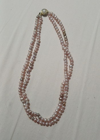 Bej İncili Uzun Kadın Kolye - Görsel 2