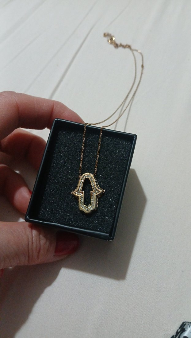 Altın Renkli Mini Bohem Zincir Kolye - Görsel 2