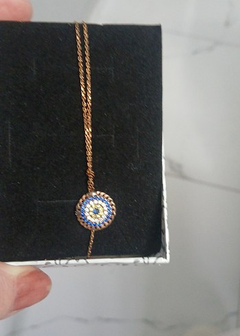 nazar boncuklu has gümüş şık kolye - Görsel 2