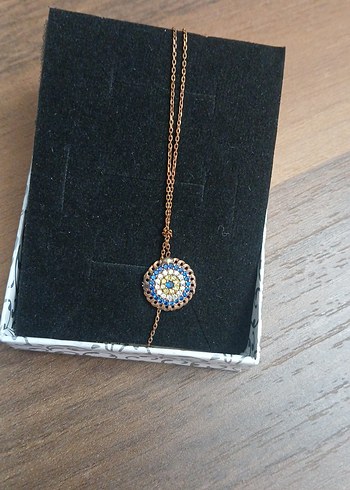 nazar boncuklu has gümüş şık kolye - Görsel 4