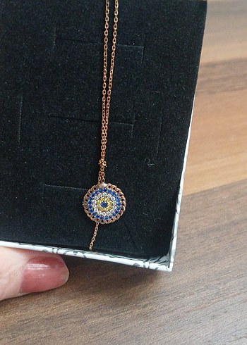 nazar boncuklu has gümüş şık kolye - Görsel 5