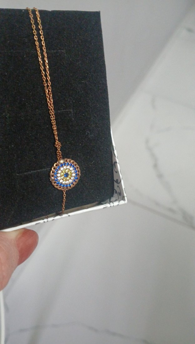 nazar boncuklu has gümüş şık kolye - Görsel 3