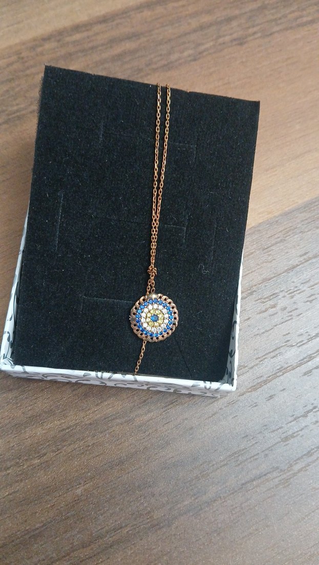 nazar boncuklu has gümüş şık kolye - Görsel 4