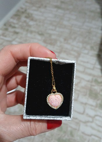 Altın Renk Mini Kalp Kolye - Görsel 6