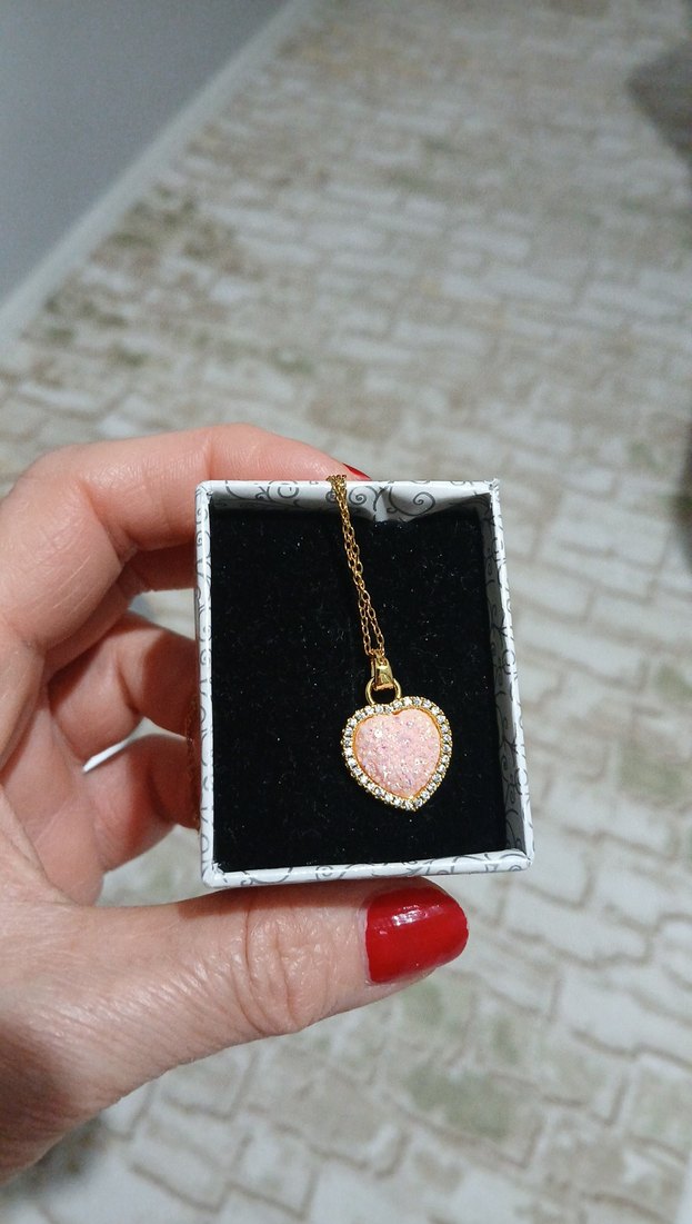 Altın Renk Mini Kalp Kolye - Görsel 5