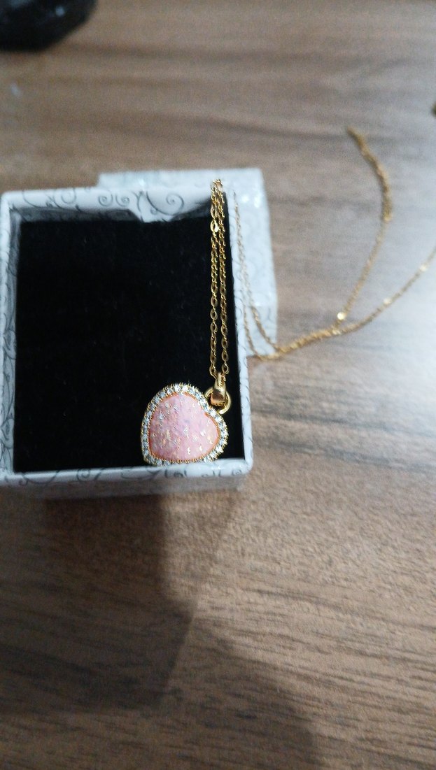 Altın Renk Mini Kalp Kolye - Görsel 3