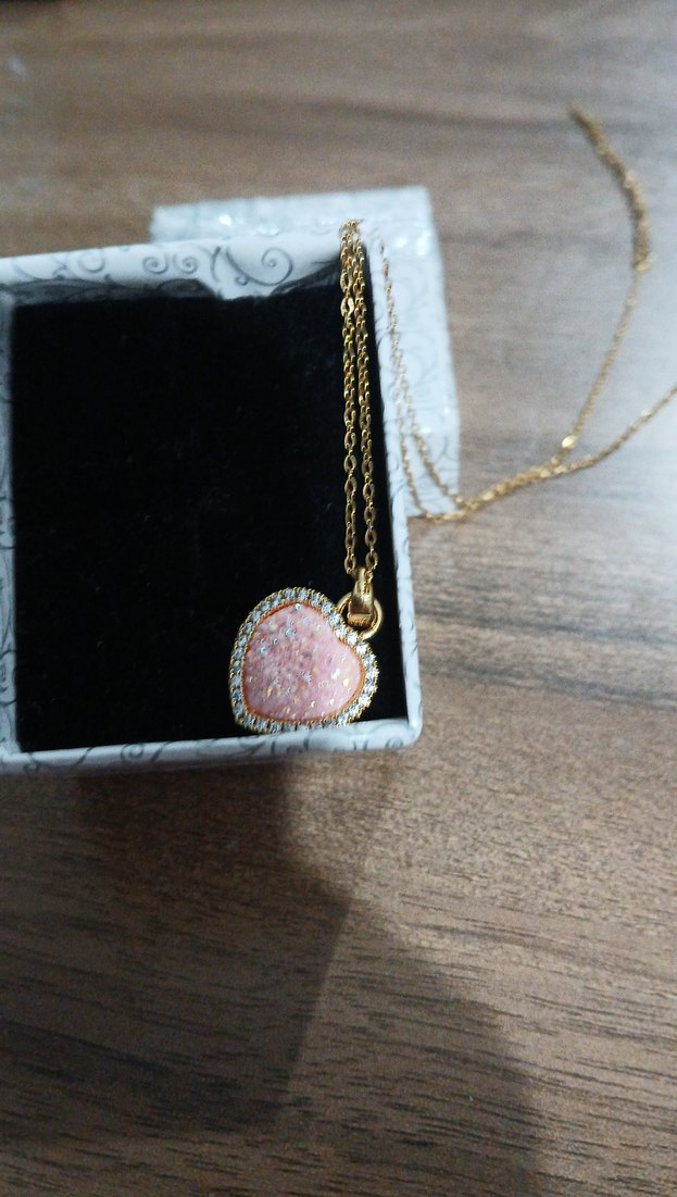 Altın Renk Mini Kalp Kolye - Görsel 2