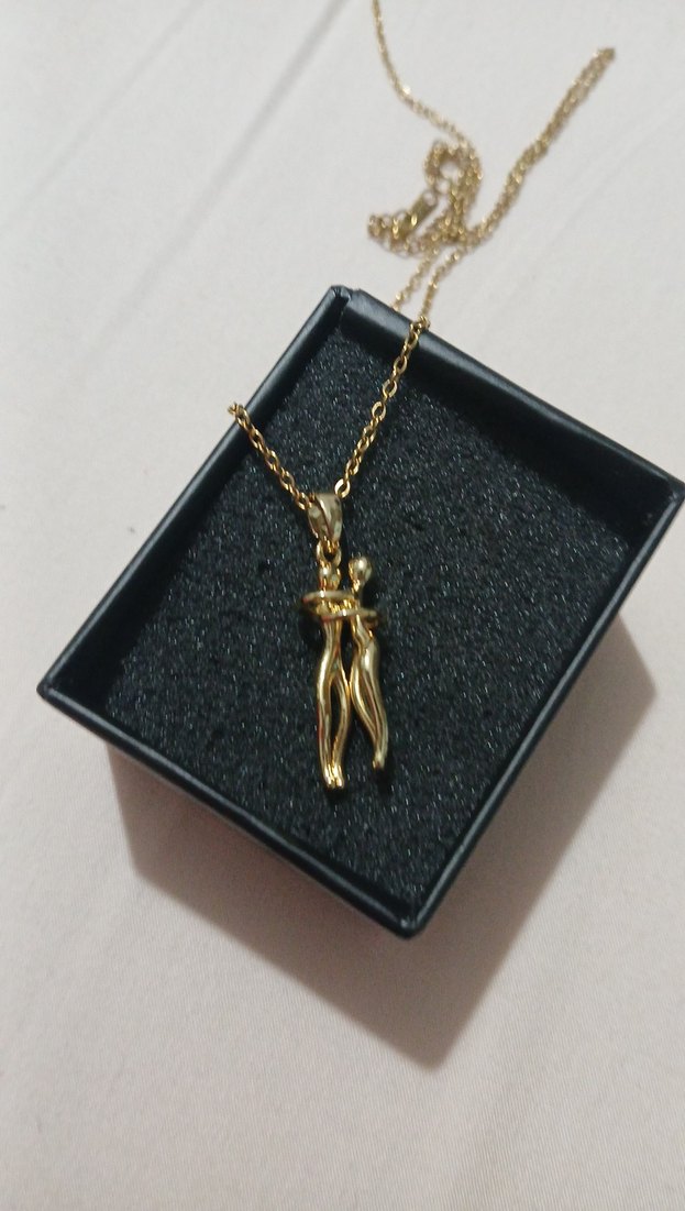 Zincir Detaylı Altın Renk Midi Kolye - Görsel 3