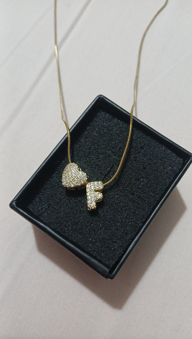 Altın Renkli Mini Taşlı Kolye - Görsel 3