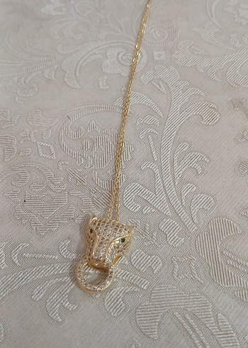 Uzun Zincirli Altın Renk Yılan Figürlü Kolye - Görsel 2
