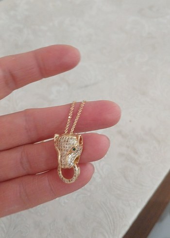 Uzun Zincirli Altın Renk Yılan Figürlü Kolye - Görsel 7