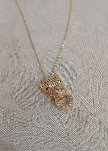 Uzun Zincirli Altın Renk Yılan Figürlü Kolye - Görsel 6