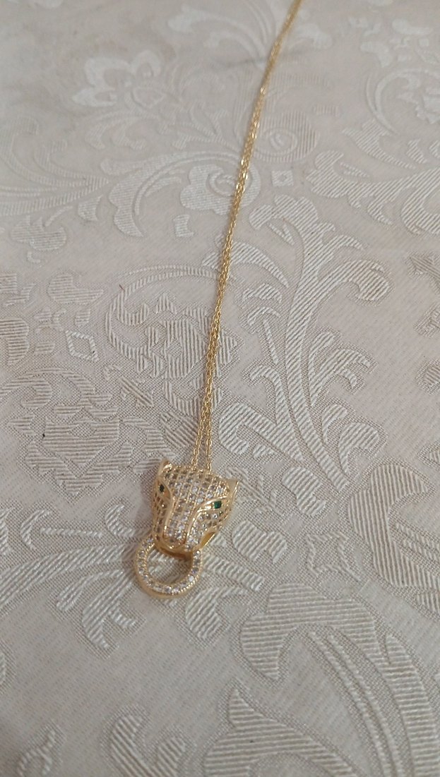 Uzun Zincirli Altın Renk Yılan Figürlü Kolye - Görsel 2