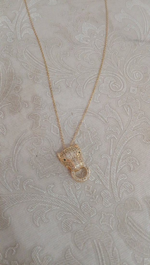 Uzun Zincirli Altın Renk Yılan Figürlü Kolye - Görsel 5