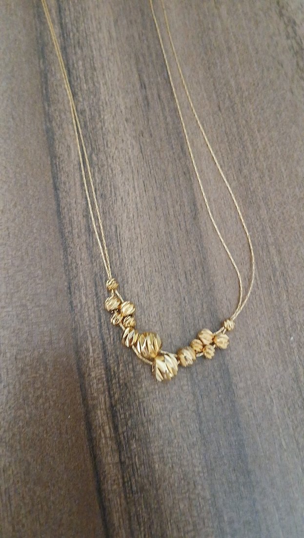 Uzun Boncuklu Altın Kadın Kolye - Görsel 2