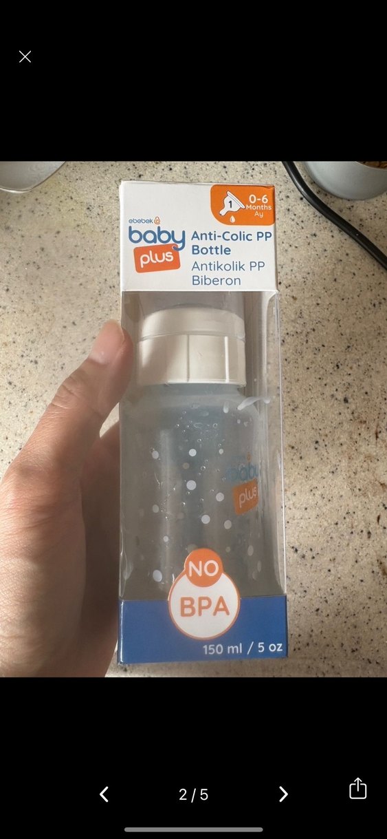 Anti-Kolik Bebek Biberonu 0-6 Ay Beyaz - Görsel 5