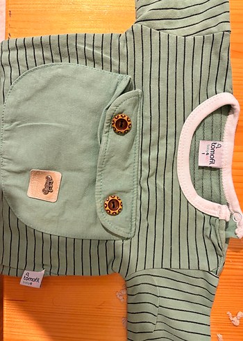 Düğmeli Yeşil 0-3 ay üst - Görsel 2