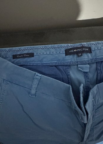 Hemington Erkek Mavi Regular Fit Kemerli Pantolon - Görsel 3