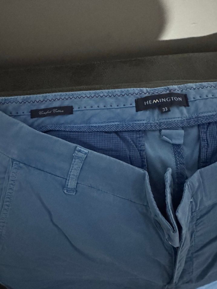 Hemington Erkek Mavi Regular Fit Kemerli Pantolon - Görsel 3