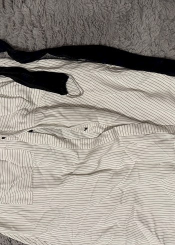 Kadın çizgiliUzun Kollu düğmeli elbise - Görsel 4