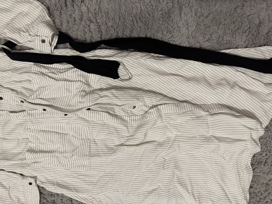 Kadın çizgiliUzun Kollu düğmeli elbise - Görsel 4