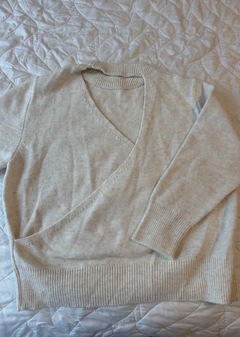 Bej Kadın Triko Bisiklet Yaka Kazak - Görsel 2