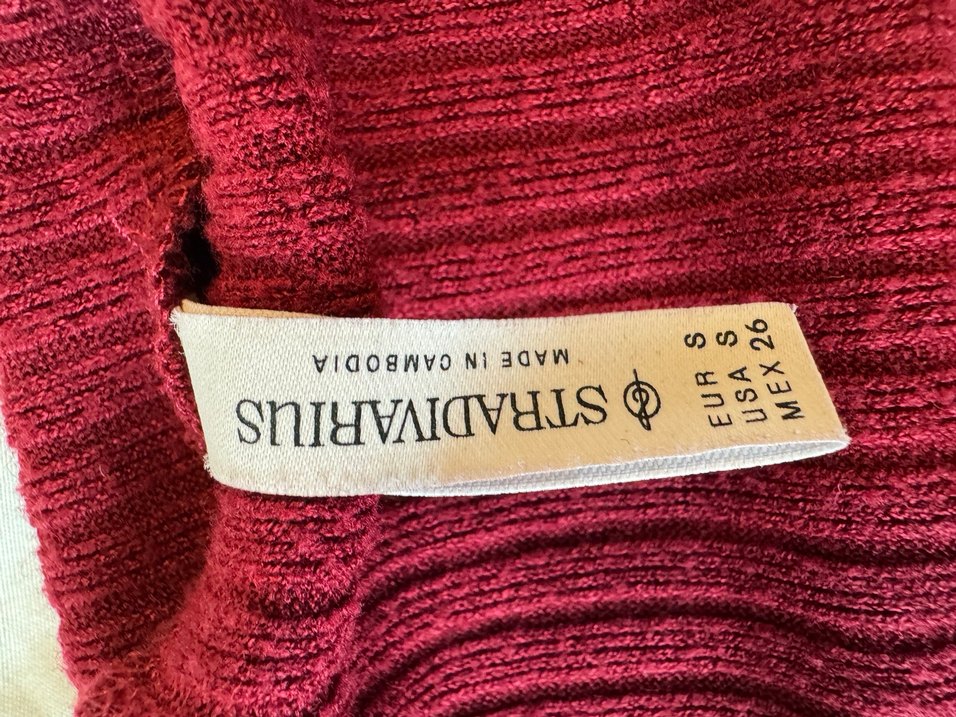 Bordo Boğazlı Fitilli Triko Kadın Kazak - Görsel 2