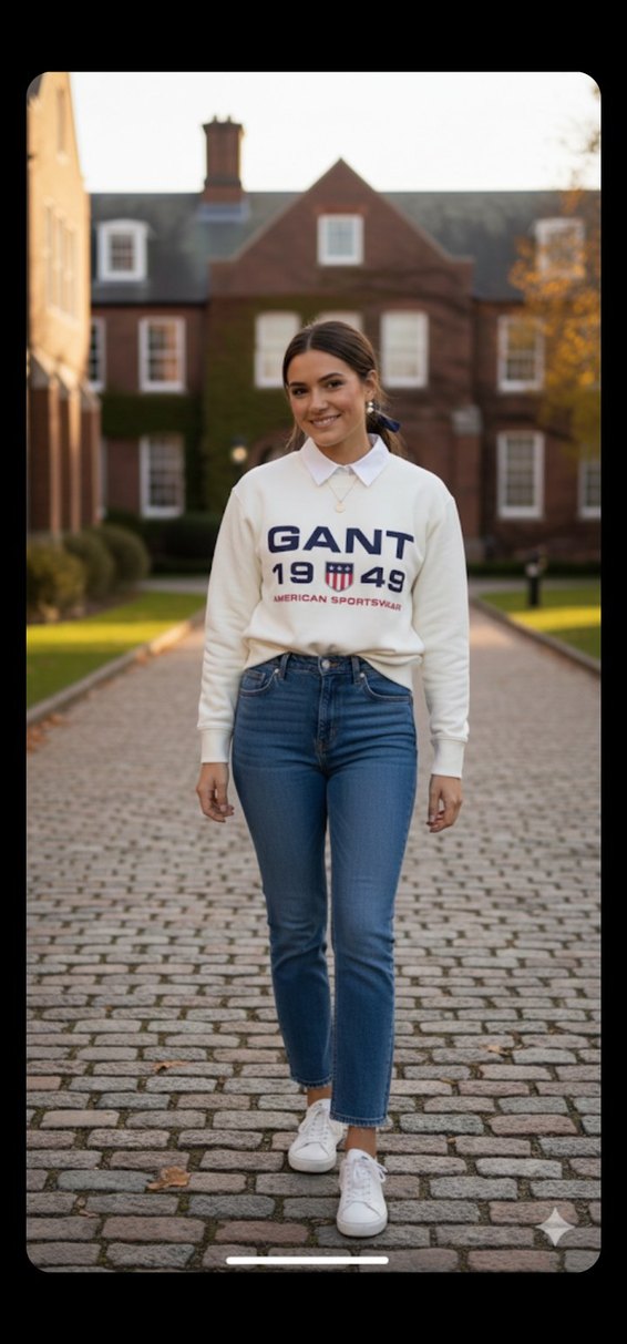 GANT Baskılı Beyaz Kadın Sweatshirt - Görsel 2