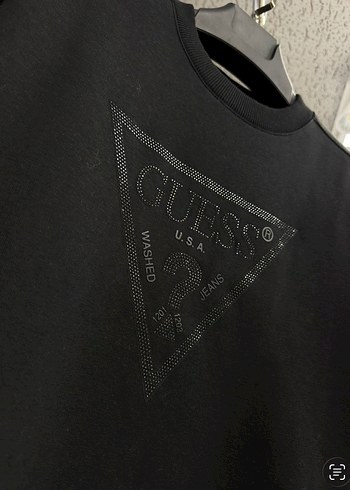 Siyah Baskılı Guess Sweatshirt - Görsel 2