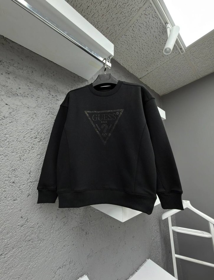Siyah Baskılı Guess Sweatshirt - Görsel 3