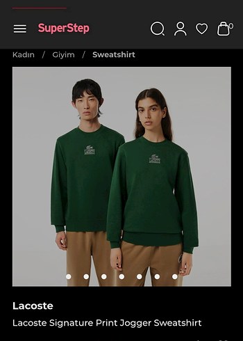 Lacoste Haki Renk Bisiklet Yaka Sweatshirt - Görsel 2