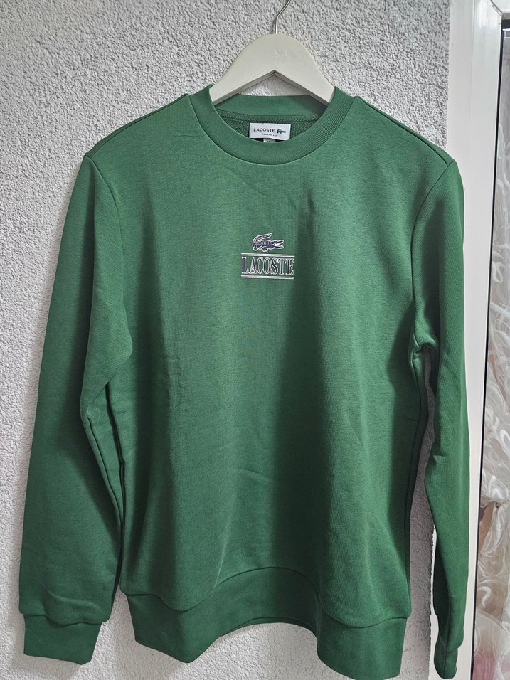 Lacoste Haki Renk Bisiklet Yaka Sweatshirt - Görsel 4