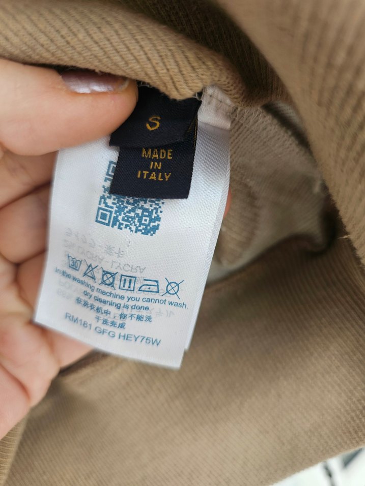 LV logolu Bej Desenli Kadın Sweatshirt - Görsel 5