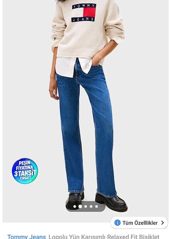 Tommy Jeans Logolu Beyaz Triko - Görsel 2