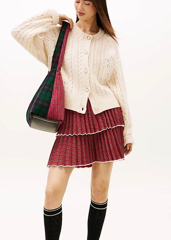 Tommy Jeans Kremi Örgü Detaylı Kazak - Görsel 5