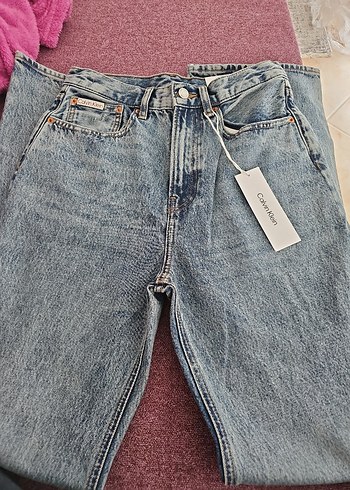 Calvin Klein Düğmeli mavi Jean 27/32 - Görsel 3