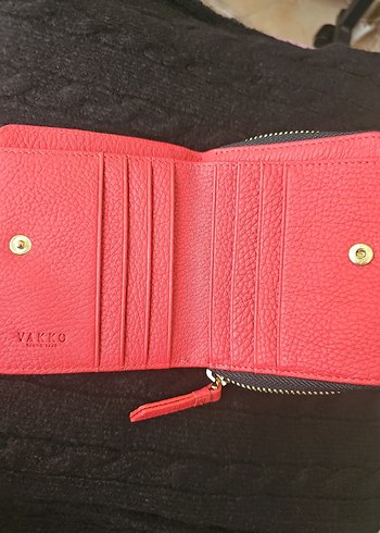 Vakko Siyah Deri Fermuarlı Kadın Cüzdanı - Görsel 4