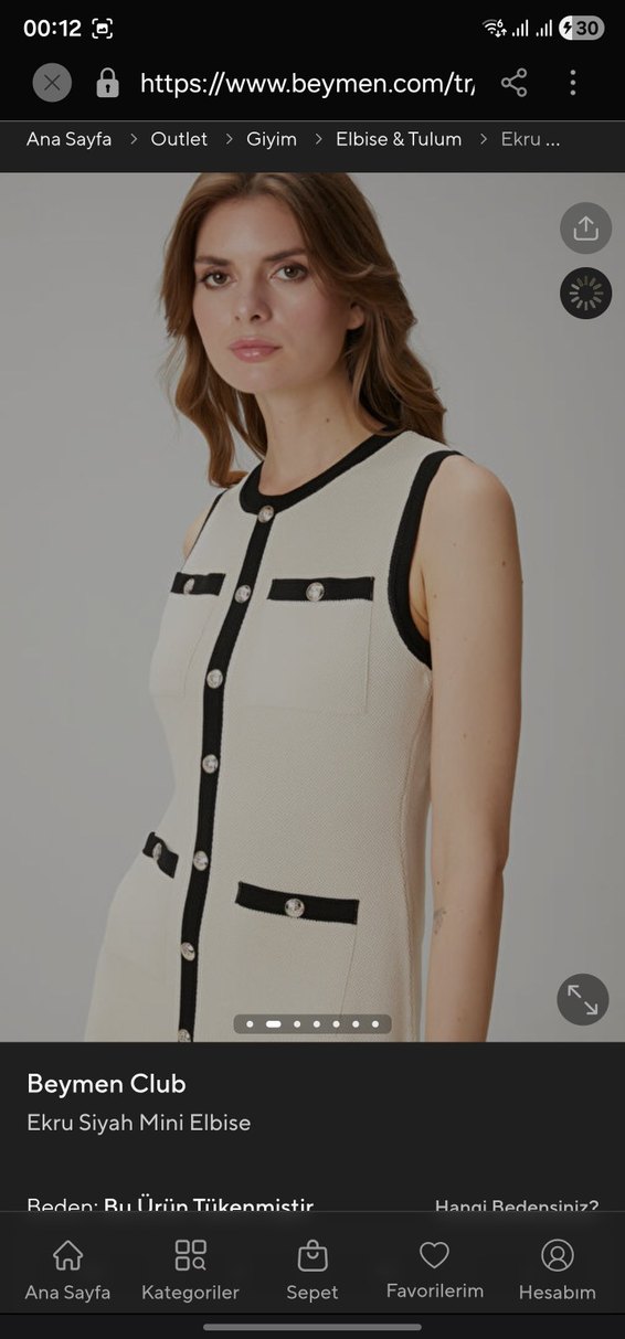 Beymen Club Beyaz Midi Düğmeli Elbise - Görsel 2