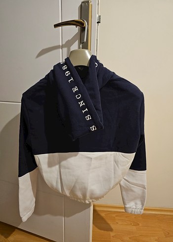 Tommy Hilfiger Mavi Kapüşonlu Sweatshirt - Görsel 7
