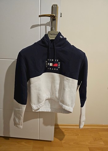 Tommy Hilfiger Mavi Kapüşonlu Sweatshirt - Görsel 8