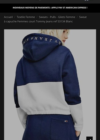 Tommy Hilfiger Mavi Kapüşonlu Sweatshirt - Görsel 2