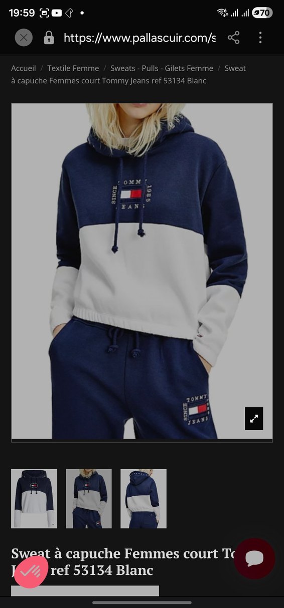 Tommy Hilfiger Mavi Kapüşonlu Sweatshirt - Görsel 3