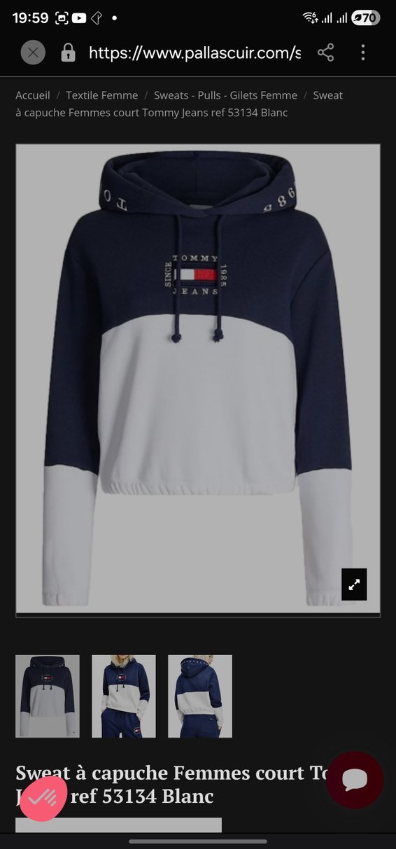 Tommy Hilfiger Mavi Kapüşonlu Sweatshirt - Görsel 4